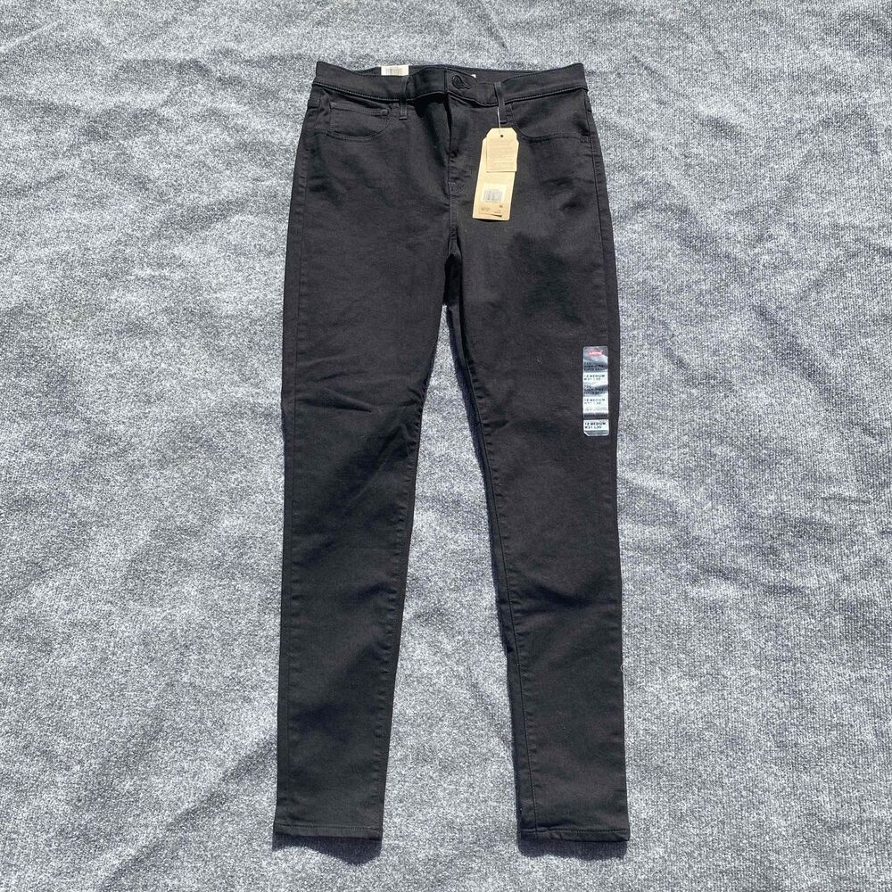 NWT Levis 720 Womens Black High Rise Super Skinny Jeans Size 12 Medium W31 L30